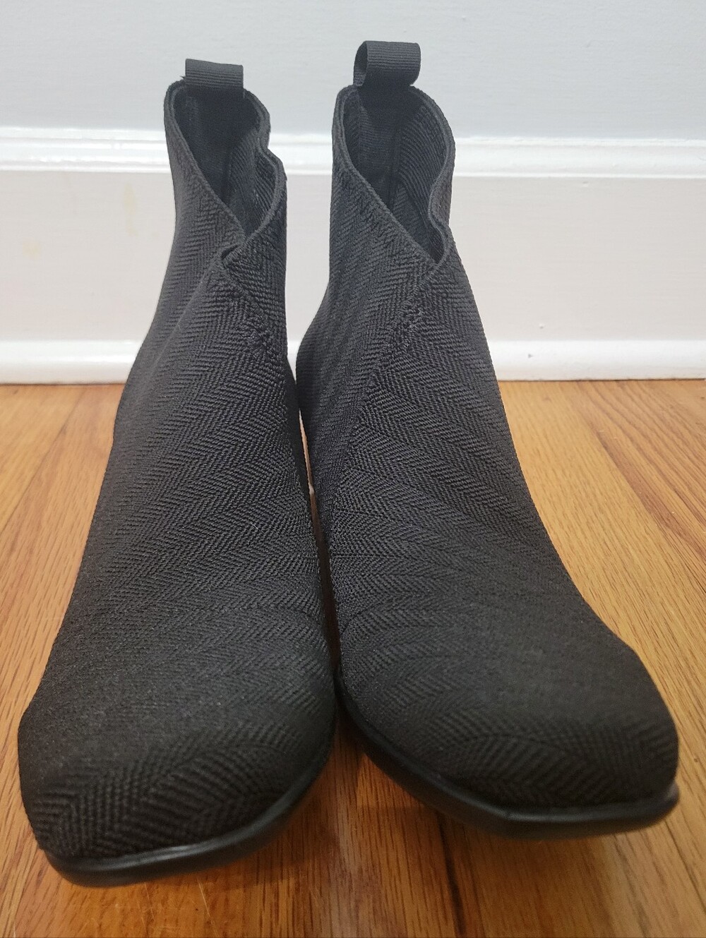 Charleston Shoe Co Lower King Bootie Sock Boot Size 8 Black Woven Slip‎ On - Picture 3 of 10